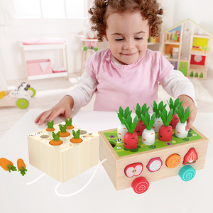 Jouets éducatifs en bois Montessori pour enfants, chariot <span class=keywords><strong>de</strong></span> récolte <span class=keywords><strong>de</strong></span> la ferme, jeu <span class=keywords><strong>de</strong></span> tri <span class=keywords><strong>de</strong></span> formes, pour développer la <span class=keywords><strong>motricité</strong></span> fine, cadeau pour les tout-petits - Product Image 6