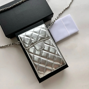 Borsa a Tracolla in Vera Pelle Trapuntata per Telefono, Mini Portafoglio con Catena, Borsetta in Pelle di Prima Qualità per Donne - Product Image 4