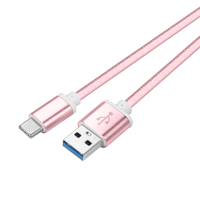 Câble USB Type C 3A à charge rapide, câble Type C tressé en nylon pour smartphone Android, écouteurs et autres appareils