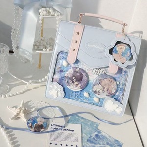 Sac bandoulière personnalisé en cuir PU pour femmes, style anime Ita Bag, avec porte-badges intégré et motif patte de chat mignon - Product Image 5