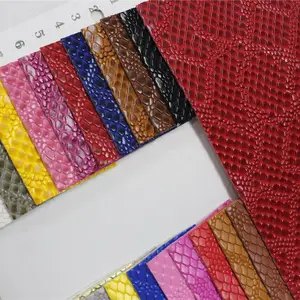 Guangzhou price meter artificial leather Red faux leather crocodile 1.3mm thickness textiles leather products for hand bags