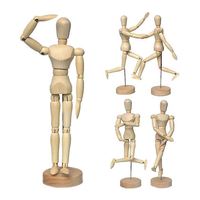 Maniquí de Madera Articulado con Articulaciones Flexibles, Color Natural, Tamaños Personalizados, Figura Humana para Dibujo Artístico
