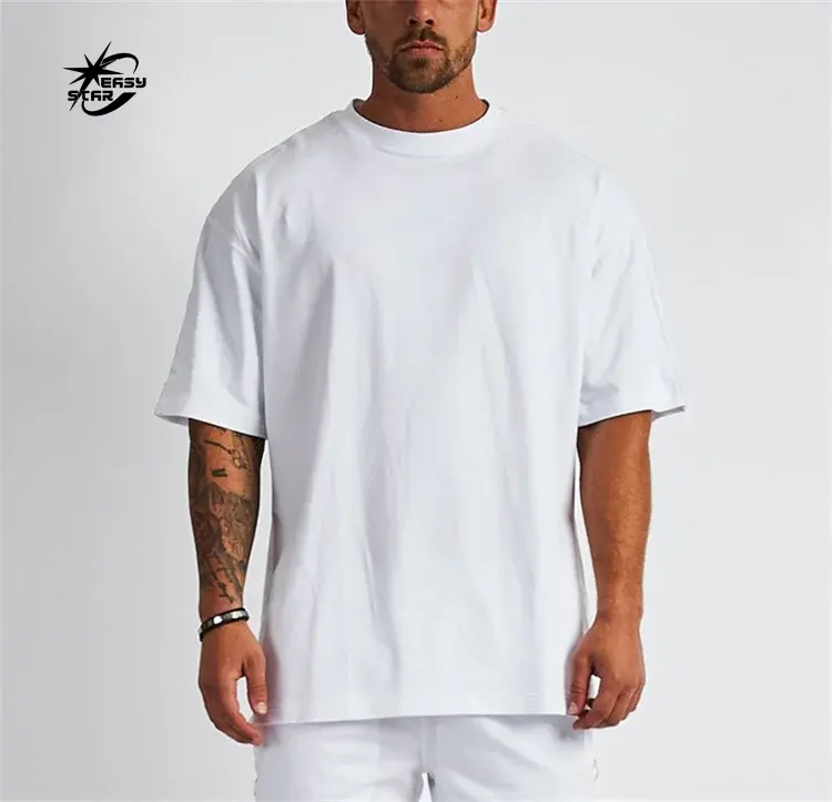 Custom Factory 100% Cotton Blank Cotton Street Wear T shirt Oversize Drop Shoulder Printed Heavy Weight Unisex T Shirt