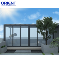 Pergola électrique en aluminium pour jardin extérieur, kit de toit de pergola à lames orientables en aluminium, pergola en aluminium effet bois