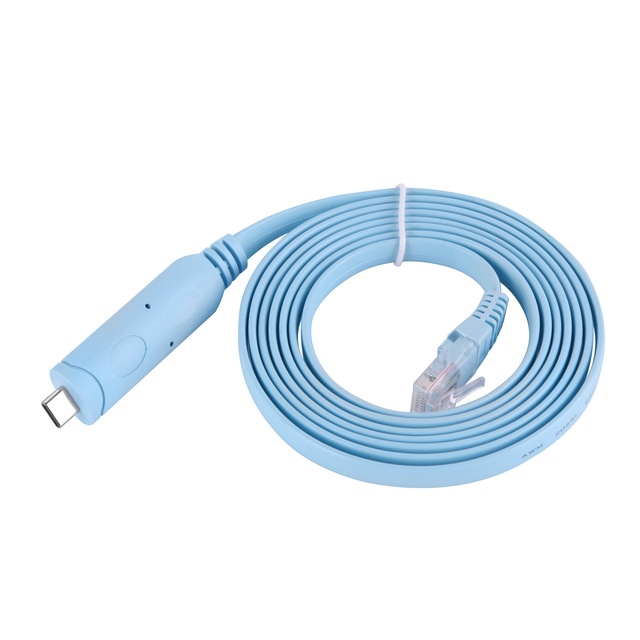 1-meter to 5-meter Copper Type-C to RJ45 Console Cable with RS232 for Router Serial Port Debugging