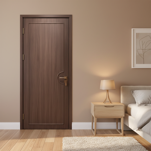 Portes intérieures modernes en PVC imperméable et MDF mélaminé avec placage bois pour hôtels, vente directe usine pour salons et cuisines - Product Image 4