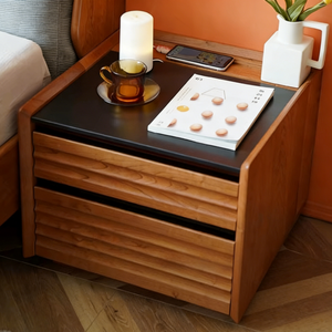 <span class=keywords><strong>Chevet</strong></span> moderne et simple en bois de cerisier, design <span class=keywords><strong>cube</strong></span> de sucre massif, dalle rocheuse, style nordique japonais, meubles de maison - Product Image 1