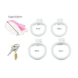 Pink Bow Decoration Dual-color Design Purity Lock <b>Male</b> <b>Chastity</b> Device - Product Image 2