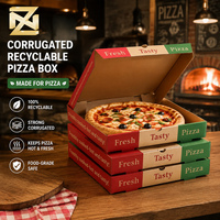 Caja de Cartón Corrugado Biodegradable para Pizza de 7/8/9/10/12 Pulgadas con Logotipo Personalizado
