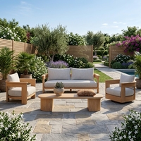 Ensemble de canapés modernes pour l'extérieur, chaise de loisirs, meubles de luxe en teck pour patio, balcon, jardin, imperméable et durable