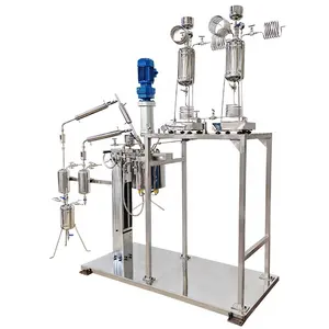 Réacteur de distillation sous vide en acier inoxydable WHGCM 3L pour polycondensation d'estérification avec contrôle intelligent automatique PID