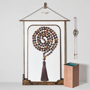 Collier de 108 perles Mala en Agate Vintage 8mm, Pierre Naturelle, pour Prière, Yoga, Méditation, Nœuds Faits Main, avec Pompon, Cadeau - Product Image 3