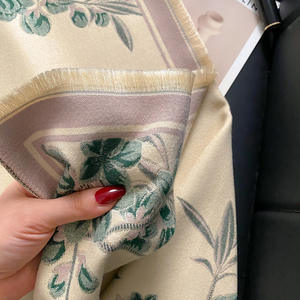 2024 nueva llegada otoño moda bufandas largas de rayón chales 190*65cm cálido poliéster Floral hoja regalo de Navidad para ancianos - Product Image 6