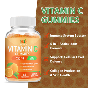 Private Label Veganistische En NON-GMO Immuunbooster Supplement Vitamine C Gummy Voor Volwassenen En Kinderen En Mannen - Product Image 4