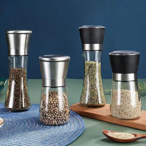 Utensilio <span class=keywords><strong>de</strong></span> <span class=keywords><strong>cocina</strong></span>, salero <span class=keywords><strong>de</strong></span> vidrio <span class=keywords><strong>de</strong></span> acero inoxidable recargable, molinillo grueso Ajustable, molinillo <span class=keywords><strong>de</strong></span> sal y pimienta con embudo - Product Image 4