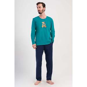 Conjunto de pijama de manga larga con cuello redondo y bolsillos para hombre - Product Image 4