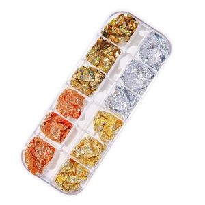 Nhật Bản Phong Cách 3D Móng Tay Nghệ Thuật Trang Trí 12 Màu Sắc Hộp Mỏng Vàng Bạc Lá Mỏng New DIY Bốn Màu Sắc Lá Móng Tay Nghệ Thuật Thiết Kế - Product Image 1