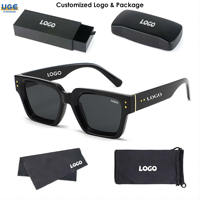 Lunettes de soleil carrées de style designer, monture PC de luxe, logo personnalisé OEM/ODM, collection de mode haut de gamme pour la conduite et les activités de plein air
