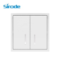 Sirode 9227 Series Europe Standard Modern Safe Design Blanc 2 Gang 1 Way Interrupteurs électriques muraux avec éclairage LED