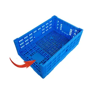 heavy duty moving turnober vented mesh foldable collapsible plastic fruit vegetable crates for sale