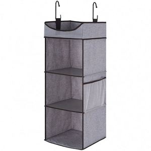 Non-woven Fabric Color Fabric Wall Pocket Organizer Waterproof <b>3</b>-Shelf Hanging Closet Organizer of Wardrobe Space Saver - Product Image 1