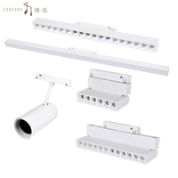 Système de rail en aluminium réglable à montage en surface, design modulaire, lampe sur rail magnétique linéaire mince