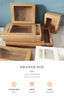 In Stock Kraft Paper Rectangular Open Window Drawer Box Socks Towels White Folding Packaging Box Gift Box