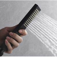 Robinets de douche à effet pluie pour salle de bain dissimulés noir mat mitigeur mural avec douchette à jet pour utilisation dans la baignoire
