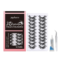 Faux cils 3D légers, naturels et réalistes, fins et confortables, faciles à appliquer, portables, longue durée