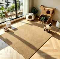 Red Round Living Room Area Rugs Suitable for Sofas Bedrooms Stain Resistant Non-Slip Floor Carpet