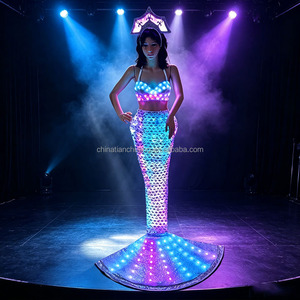 Robe de sirène lumineuse à LED, robe de soirée scintillante, jupe longue en queue de poisson pour mariée, spectacle sur scène, fête, banquet, bal, événement formel - Product Image 1