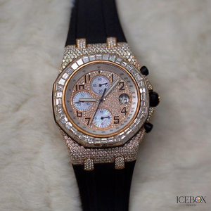 นาฬิกาข้อมือสแตนเลสสตีลคุณภาพพรีเมียม ประดับเพชรโมอิสซาไนต์ ดีไซน์โบราณ พร้อมกระจกแก้ว ให้ประกายระยิบระยับเหนือระดับ - Product Image 1