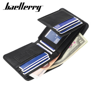 Baellerry Men's Short <b>Wallet</b> Pu Leather Tri Fold Multi Card <b>Holder</b> Black - Product Image 2