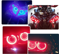Nouveaux phares LED de voiture COB avec feux de brouillard/feux de jour Devil & Angel Eyes 12V 8W 800LM, éclairage de conduite universel