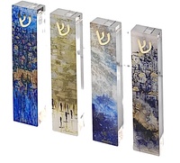 Étui en acrylique personnalisé pour Mezuzah, Lucite Mezuzah, support de défilement, Art mural de luxe acrylique Mezuzah