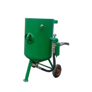 Portable sandblast machine with nozzle for construction excavator surface cleaning rust