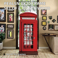 Set Bingkai Foto Klasik 8x10 (6 buah) untuk memajang foto 5x7 dengan Mat atau 8x10 tanpa Mat, warna kayu hitam, untuk meja