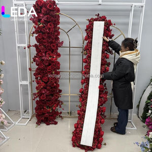 LEDA 2M Luxury Red Flower Garland Artificial Flowers Wedding <b>Decoration</b> Long Runner Flower Row For Wedding Backdrop Decor - Product Image 1