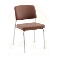 Chaises empilables modernes en similicuir rembourrées en mousse pour réception, salle d'attente, conférence, formation