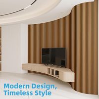 Panneau mural acoustique en bois MF, design enroulable, 95,3x23,8 pouces, insonorisant, pour salon, colonnes, couloir, courbes