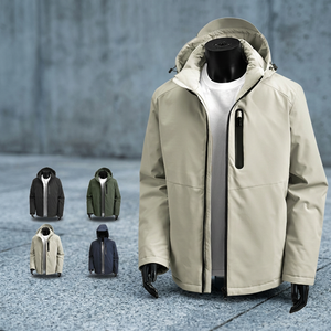 Blouson Bomber Décontracté Homme Style Urbain Extérieur à Capuche Automne Hiver Chaud Grande Taille Respirant Léger Fermeture Éclair Avant - Product Image 1