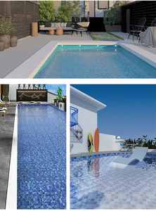 Großhandelspreis Schillernde Mosaik-Schwimmbadfliesen 300x300mm Gemischte Blautöne Glas-Schwimmbadfliesen Mosaike - Product Image 6