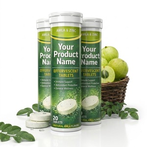 Comprimés effervescents aromatisés à l'Amla, inspirés du zinc, pour boisson gazeuse rafraîchissante instantanée, pack de 20 comprimés - Product Image 3