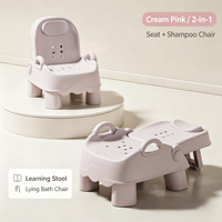 Chaise de bain imperméable pour bébé Jade, siège d'apprentissage et de lavage des cheveux, pour usage quotidien, vert haricot, rose crème, gris brume, blanc crème