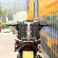 Qunwei Boîte à bagages multifonctionnelle en alliage d'aluminium 45L extensible à trois compartiments pour motos ; Modèle de voyage