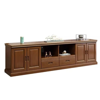 Meuble TV moderne réglable en bois massif, console multimédia sur pied avec étagères ouvertes et tiroirs pour téléviseurs 65+ pouces, rangement pour salon