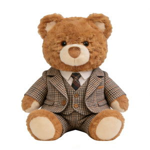 Ours en peluche super doux personnalisé, très populaire, avec tenue à nœud, taille personnalisable, unisexe, vente en gros - Product Image 1