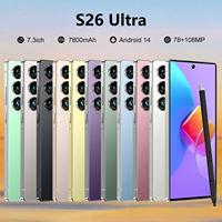 Teléfono Inteligente Original S26 Ultra de 7.3 Pulgadas, 22GB+1TB, 5G, Cámara HD de 72+108MP, Doble SIM, 5G, Android 14.0, 100W, Desbloqueado, Español