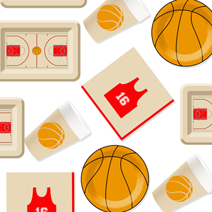DAMAI - Juego de Vajilla Desechable de Papel para Fiesta de Cumpleaños con Temática de Baloncesto, Platos, Vasos, Servilletas, para Fiesta de Niños - Product Image 4