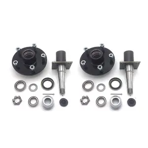 Trailer Parts and Accessories 1 Pair 3500 lbs Trailer Stub Axle and Idler Hubs with Flanged Spindles